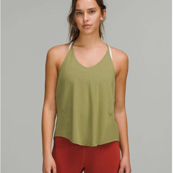 lululemon athletica Tops - Lululemon Modal-Silk Yoga Tank Top Bronze Green